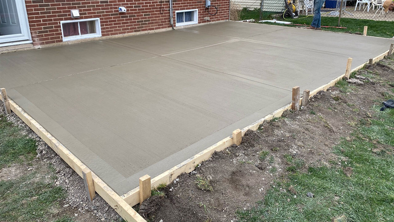 Poured concrete patio example